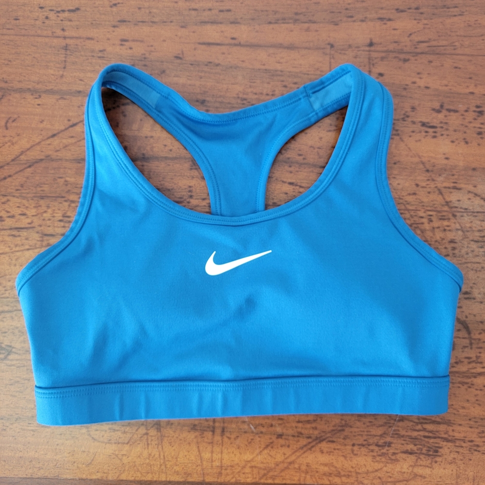 Nike Swoosh Women's  Blue Sports Bra - Picture 2 of 8